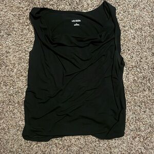 wild fable Black Draped Neck Tank Top